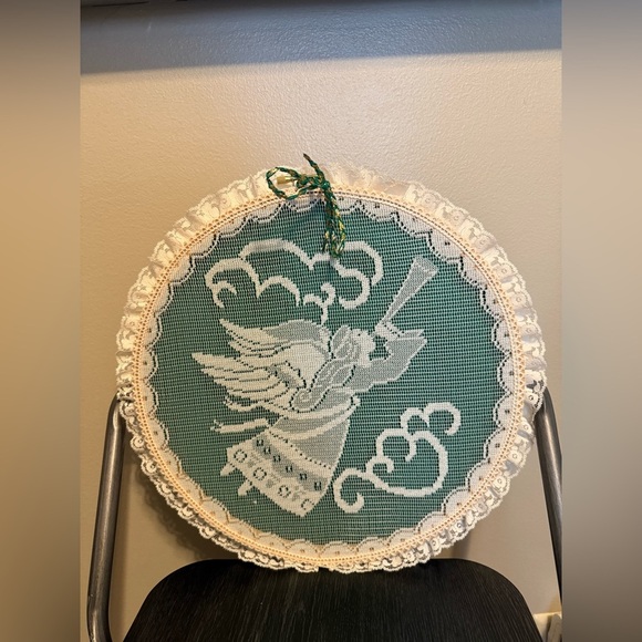 None Other - Angel Art Print with Lace Trim
